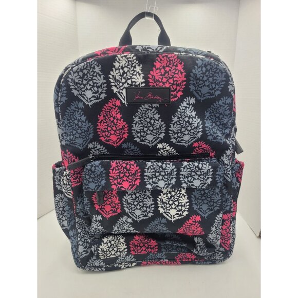 Vintage Large Vera Bradley Backpack Damask Pink Pattern - for Travel or Campus main image 10